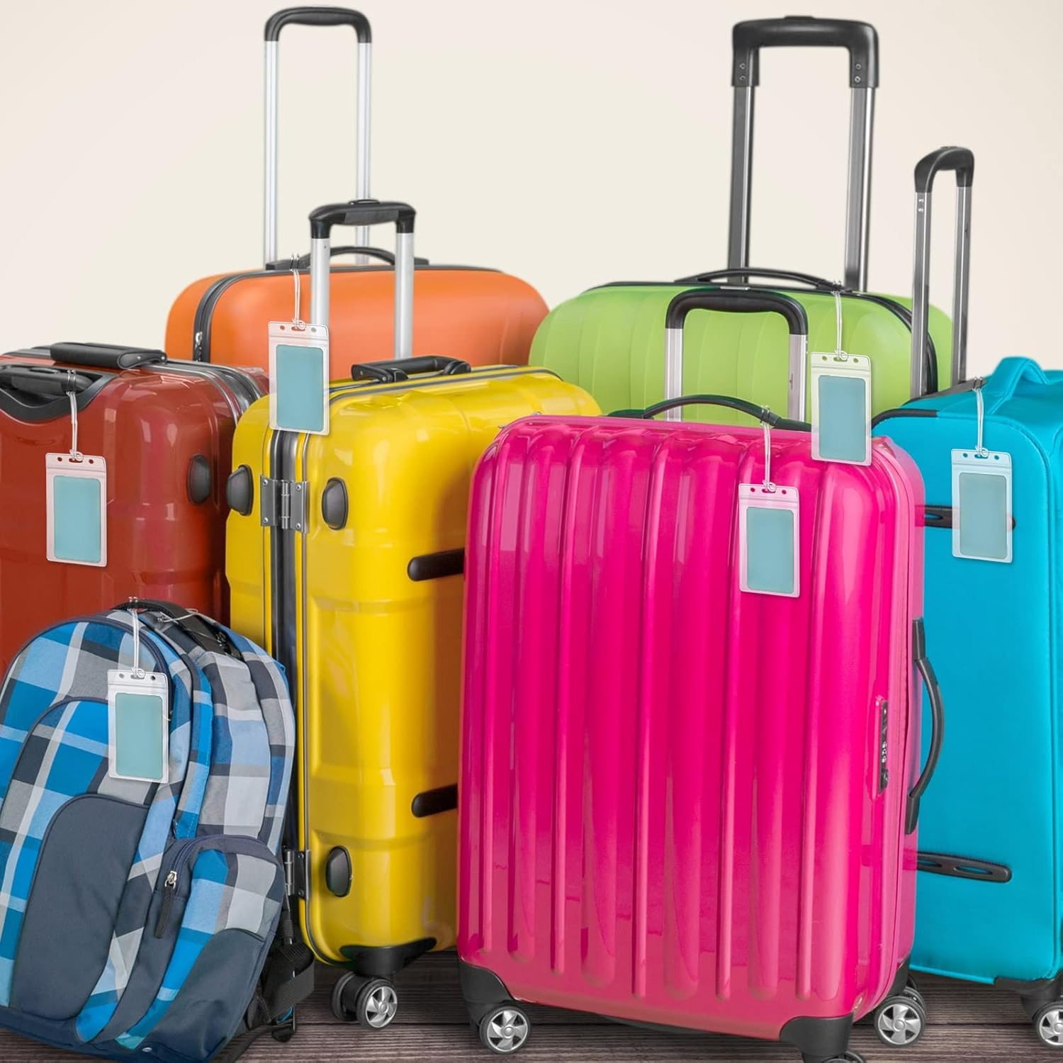 50 Pcs Clear Luggage Tags Bag Tags Holder Identification ID Card Badge Holder with 50 Pcs Clear Luggage Tag Loop Straps for Business Travel and Office Supplies - Image 6