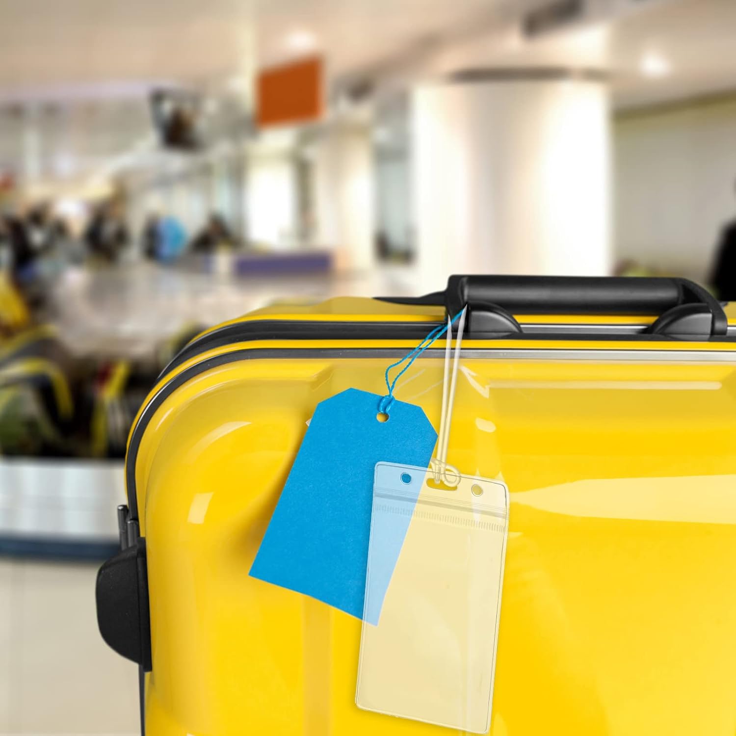 50 Pcs Clear Luggage Tags Bag Tags Holder Identification ID Card Badge Holder with 50 Pcs Clear Luggage Tag Loop Straps for Business Travel and Office Supplies - Image 7