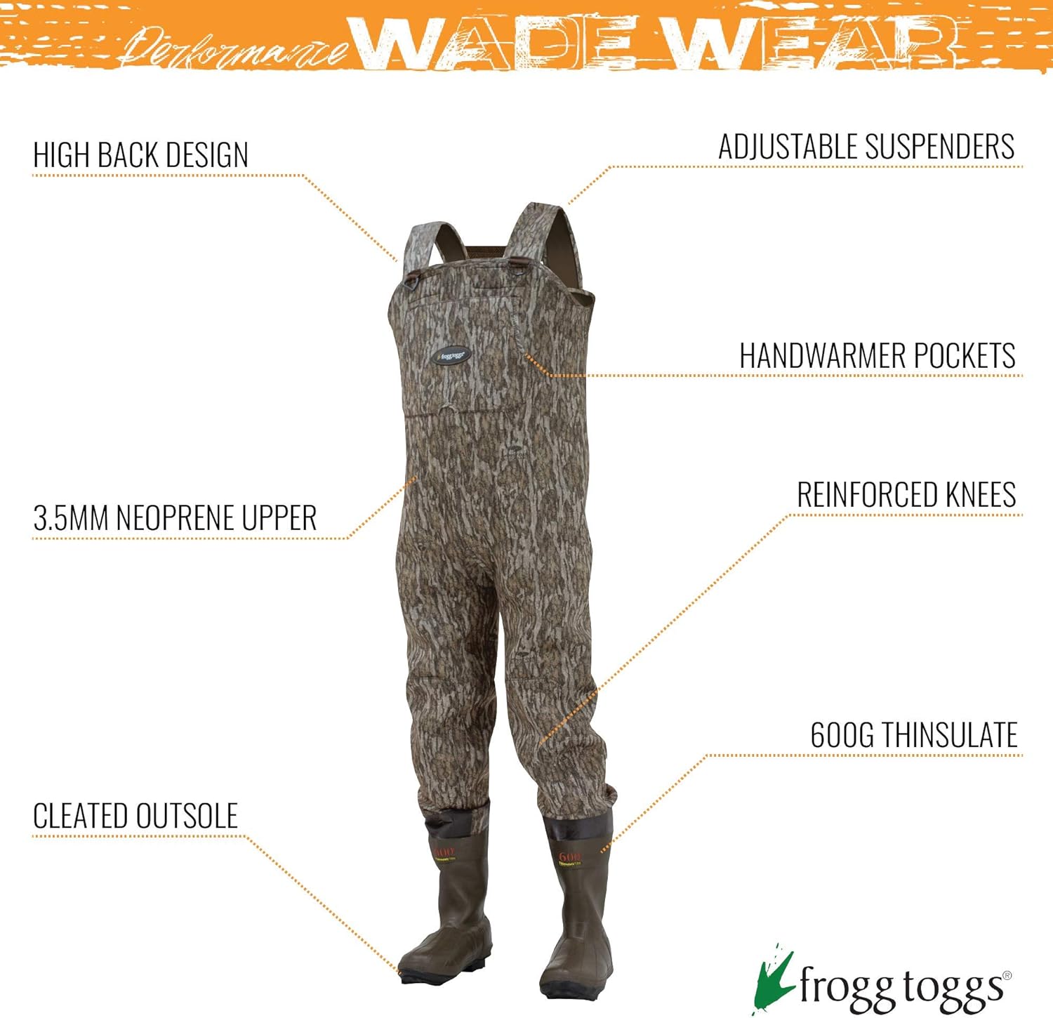 FROGG TOGGS Amphib Neoprene Bootfoot Camo Chest Wader - Image 2