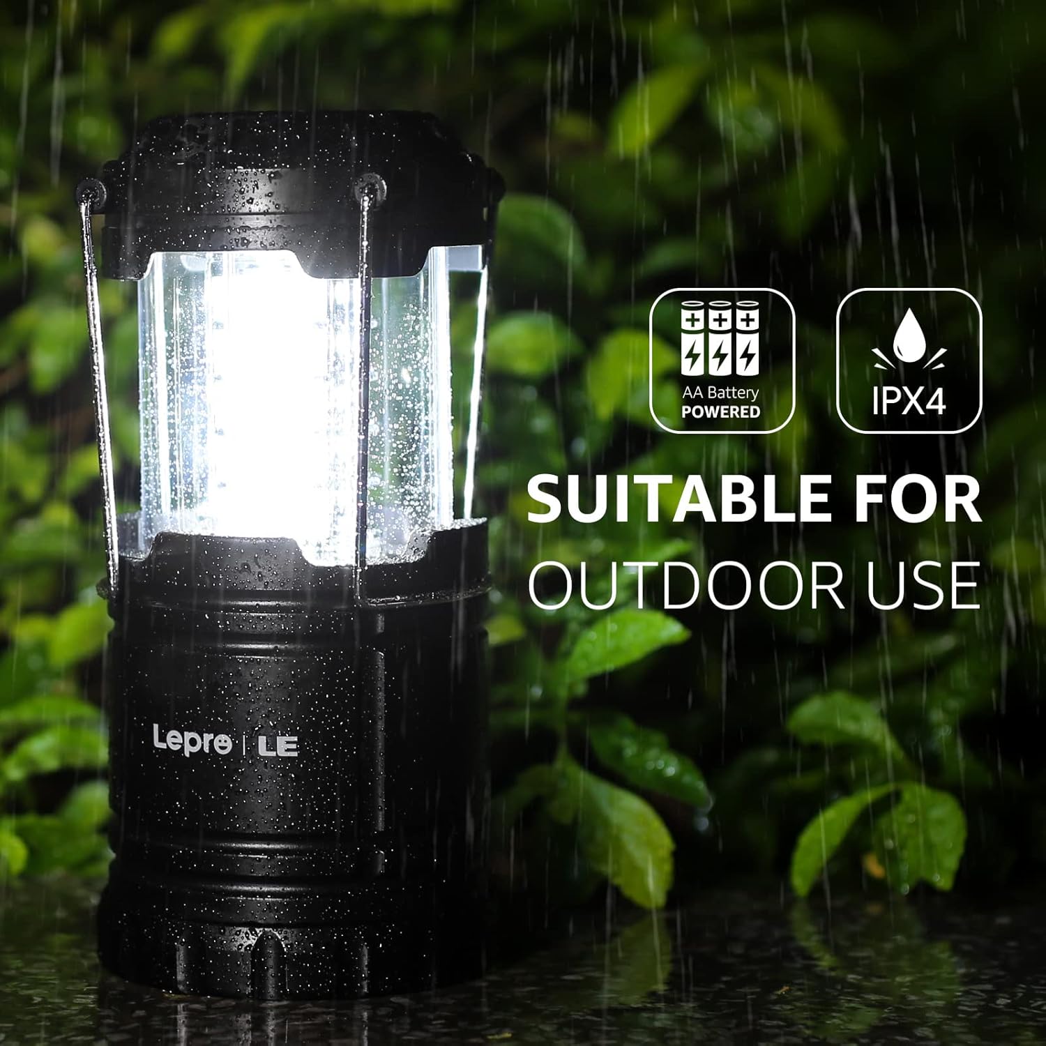 Lepro LED Camping Lanterns Battery Powered, Collapsible, IPX4 Water Resistant, Outdoor Portable Lights for Emergency, Hurricane, Storms and Outages - Image 4