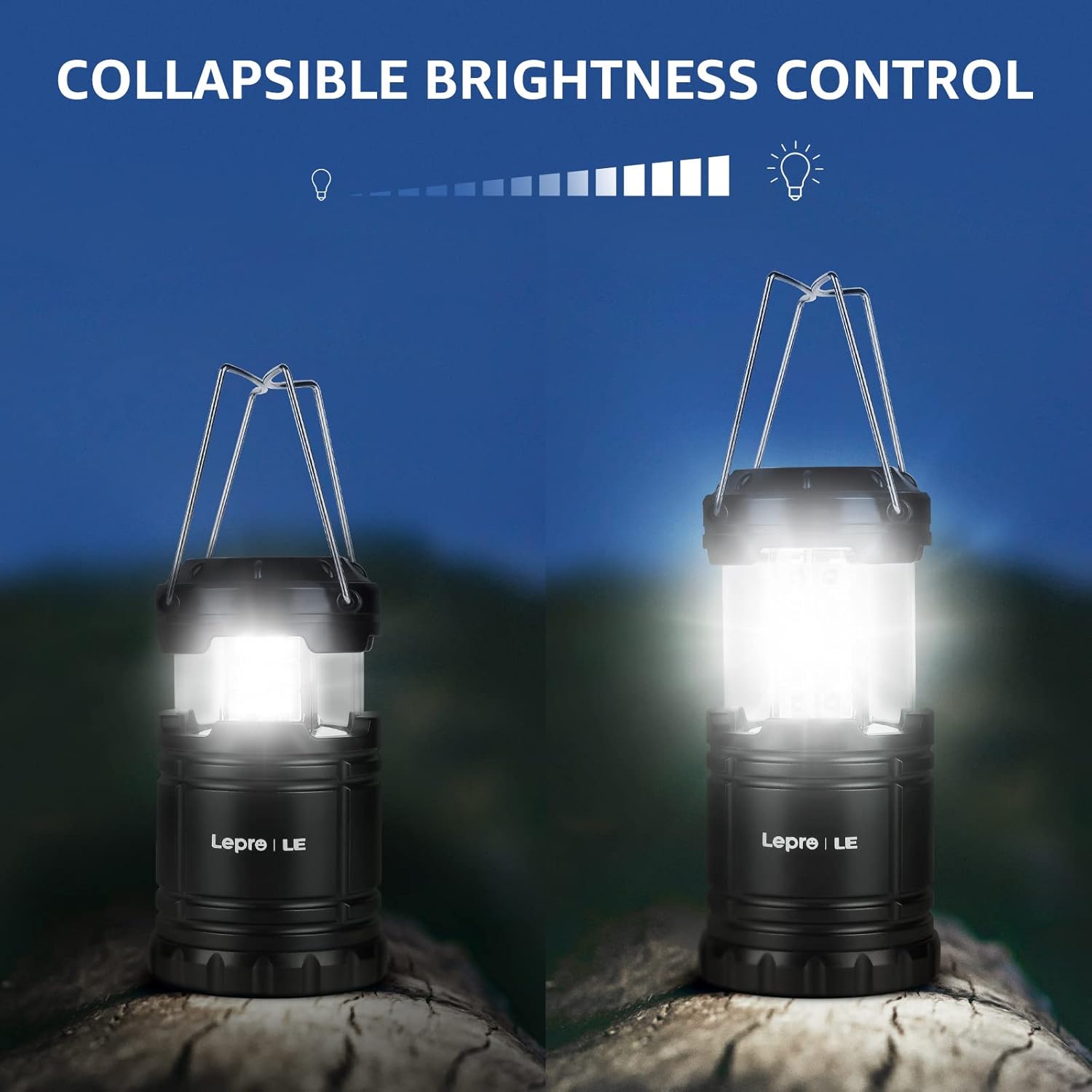 Lepro LED Camping Lanterns Battery Powered, Collapsible, IPX4 Water Resistant, Outdoor Portable Lights for Emergency, Hurricane, Storms and Outages - Image 5
