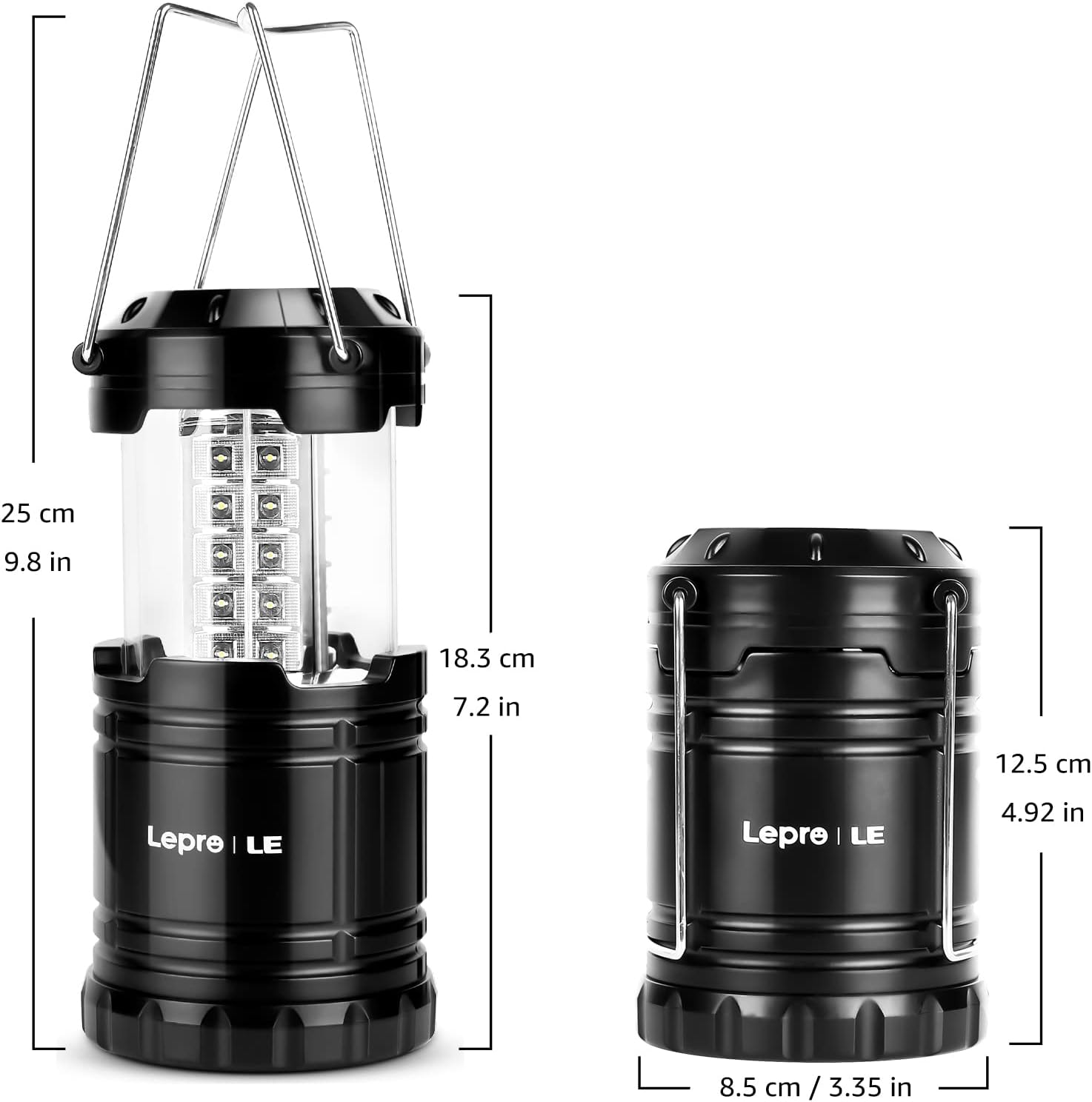 Lepro LED Camping Lanterns Battery Powered, Collapsible, IPX4 Water Resistant, Outdoor Portable Lights for Emergency, Hurricane, Storms and Outages - Image 7