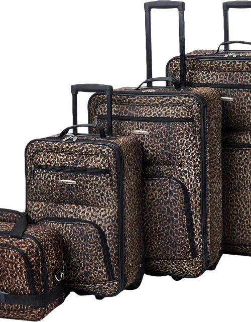 Jungle Softside Upright Luggage, Leopard, 4-Piece Set (14/19/24/28)