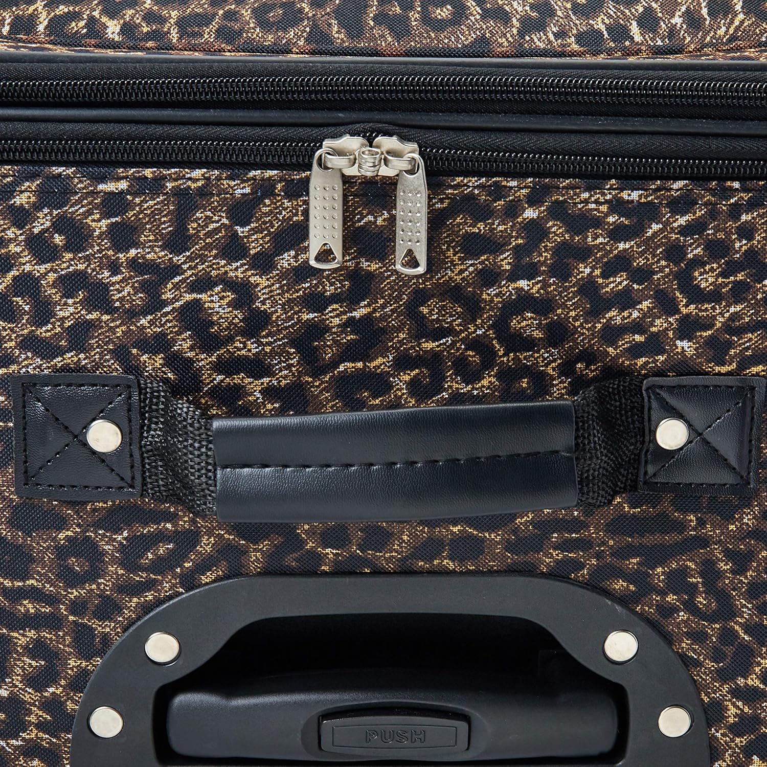 Jungle Softside Upright Luggage, Leopard, 4-Piece Set (14/19/24/28) - Image 4